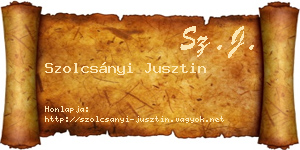 Szolcsányi Jusztin névjegykártya